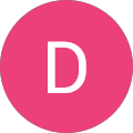 Pink circle with a white letter 'D' in the center.