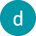 A simple turquoise circle with a lowercase white letter 'd' inside.